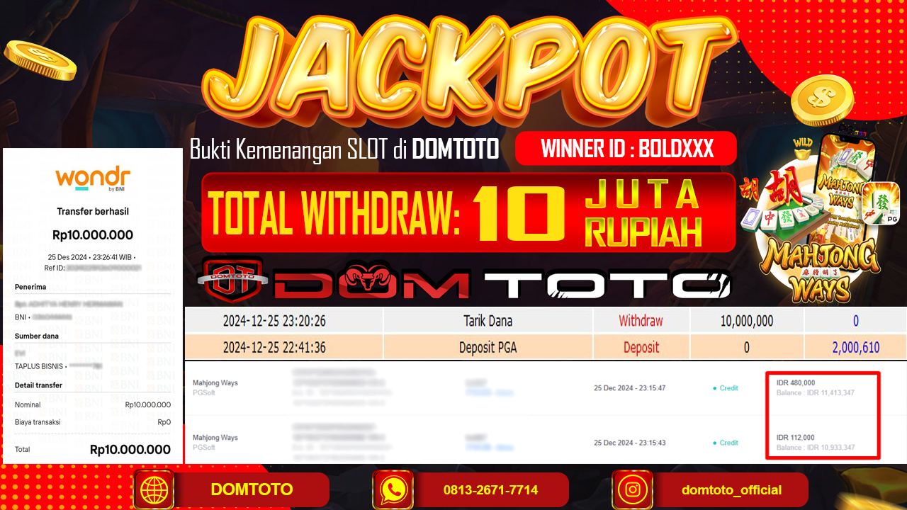 JACKPOT SLOT MAHJONG WAYS 25 DESEMBER 2024